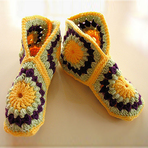 Hexagon Boot Slippers - Free Pattern 