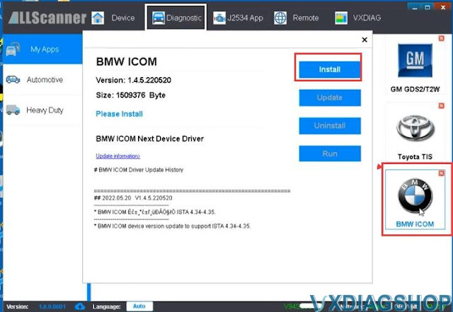 Install VXDIAG BMW ICOM Driver 7