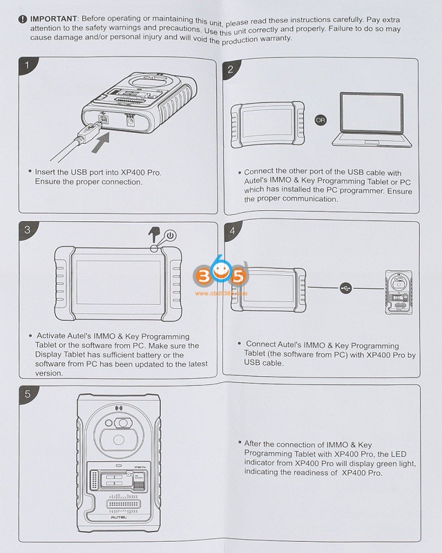 Autel XP400 PRO Quick Reference Guide