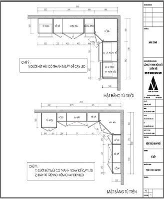 Thiết kế tủ bếp đẹp hợp phong thủy nhà anh Long