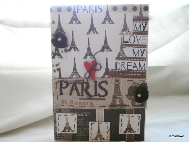 kartka z Paryżem w tle