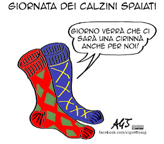 Calzini spaiati, giornate mondiali, cirinnà, coppie di fatto, umorismo, vignetta