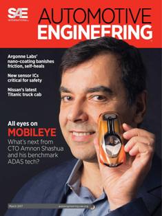 Automotive Engineering 2017-03 - March 2017 | ISSN 2331-7639 | TRUE PDF | Mensile | Professionisti | Meccanica | Progettazione | Automobili | Tecnologia
Automotive industry engineers and product developers are pushing the boundaries of technology for better vehicle efficiency, performance, safety and comfort. Increasingly stringent fuel economy, emissions and safety regulations, and the ongoing challenge of adding customer-pleasing features while reducing cost, are driving this development.
In the U.S., Europe, and Asia, new regulations aimed at reducing vehicle fuel consumption/CO2 are opening the door for exciting advancements in combustion engines, fuels, electrified powertrains, and new energy-storage technologies. Meanwhile, technologies that connect us to our vehicles are steadily paving the way toward automated and even autonomous driving.
Each issue includes special features and technology reports, from topics including:  vehicle development & systems engineering, powertrain & subsystems, environment, electronics, testing & simulation, and design for manufacturing