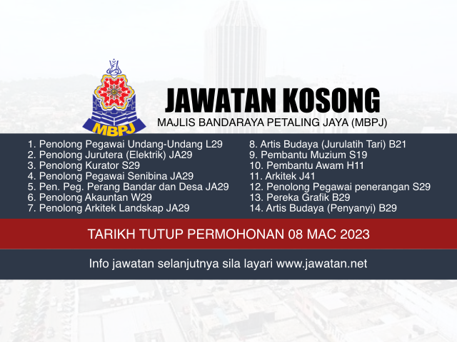 Jawatan Kosong MBPJ Mac 2023