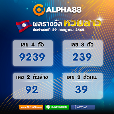 ผลหวยลาวประจำงวดที่ 29 กรกฎาคม 2565