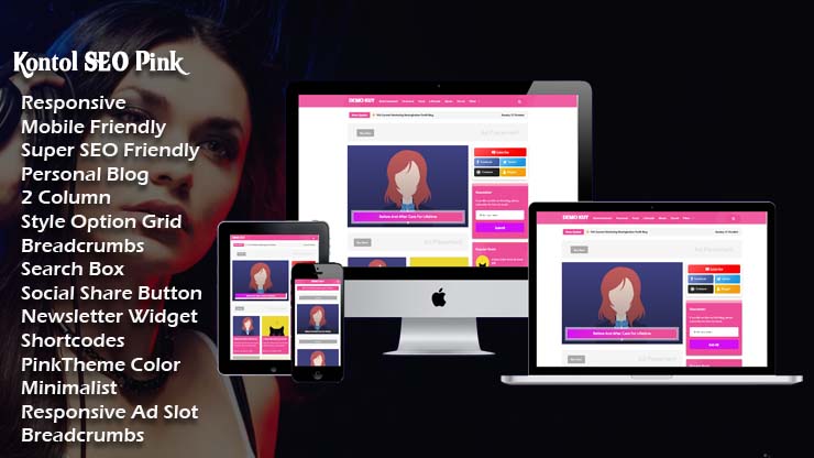 Kontol SEO Pink Responsive Template