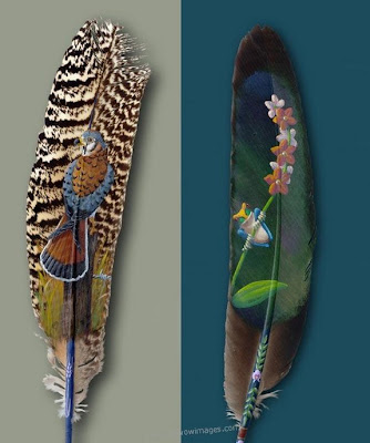 Amazing Art on feather Seen On www.coolpicturegallery.us