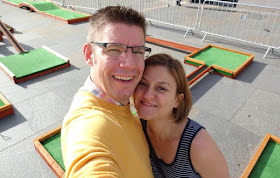 Richard and Emily Gottfried at the 699th minigolf course they've visited