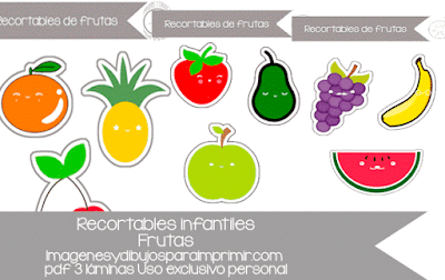 Recortables de frutas para imprimir