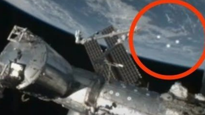 Three UFOs flying past the ISS caught on 3 different cameras.