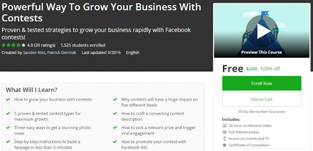 [100% Off] Powerful Way To Grow Your Business With Contests| Worth 200$