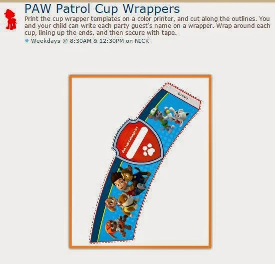 Paw Patrol: Free Printable Cup Wrappers. 