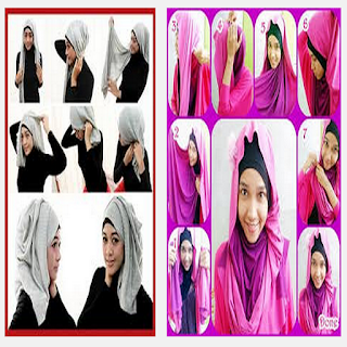 cara memakai jilbab pashmina kaos