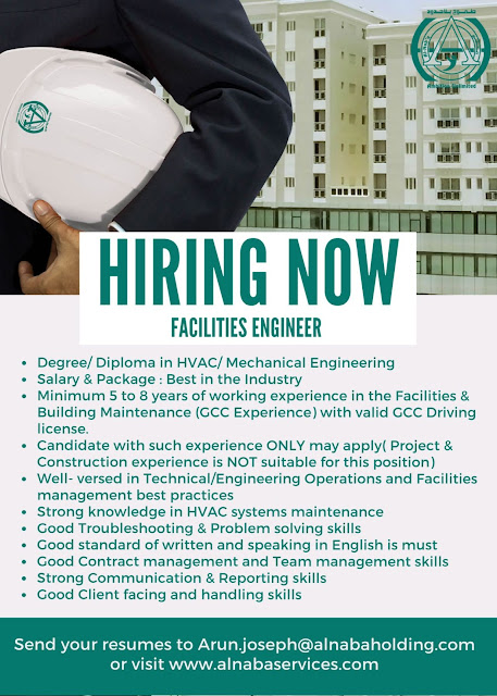 FACILITIES ENGINEER JOB VACANCY IN OMAN : AL NAB'A HOLDING LLC