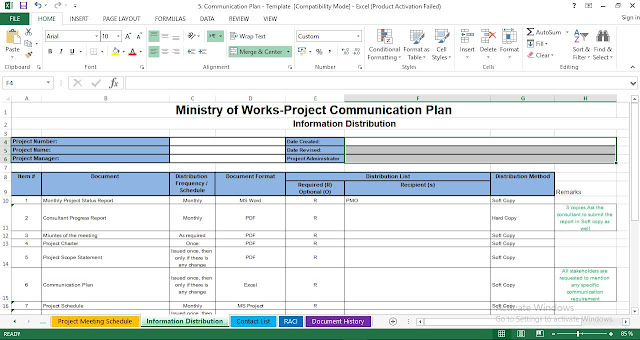 Project Communication Plan Template Engineering Management