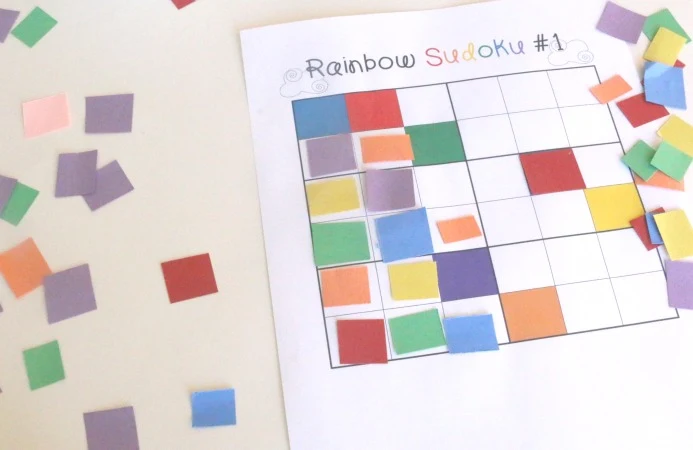 Color Sudoku Challenge for Kids - Printable