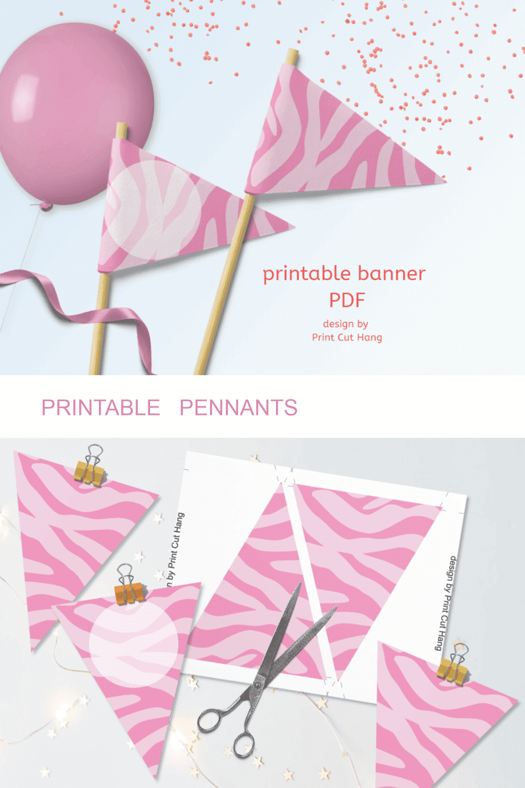 PRINTABLE PINK ZEBRA PENNANTS