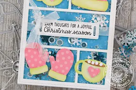Sunny Studio Stamps: Warm & Cozy Fancy Frames Comic Strip Everyday Dies Christmas Shaker Card by Juliana Michaels