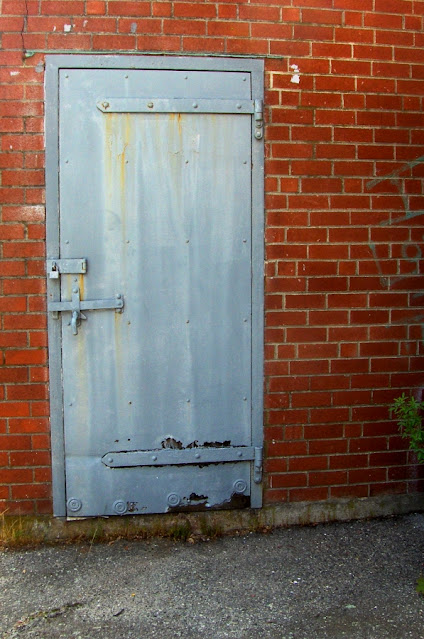 grey painted steel door