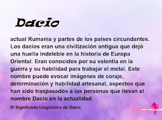 significado del nombre Dacio