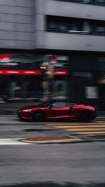 Red Sports Car, Supercar, Street, Speed