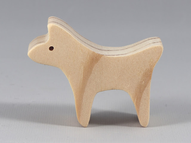 Wood Toy Dog Cutout, Handmade, Unfinished, Unpainted, Paintable, and Ready to Paint, from the Noah's Ark Animal Cracker Collection