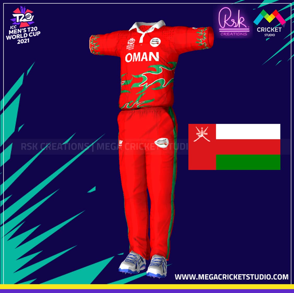 ICC T20 World Cup 2021 Oman HD Kit for EA Cricket 07