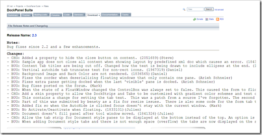 SourceForgenet DockPanel Suite Files