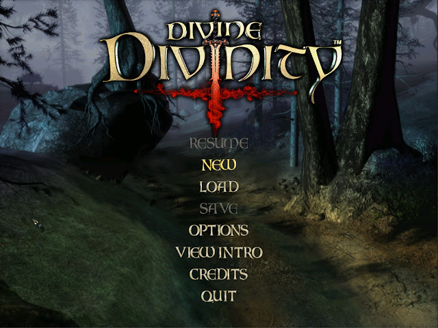 Divine Divinity main menu screen