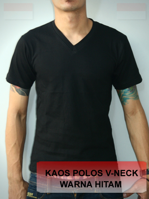  Kaos  Polos  V  neck  Hitam Grosir Kaos  Polos  Lagran Polos  