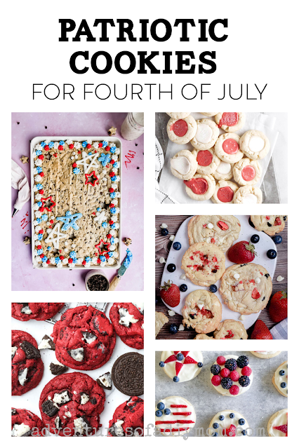 collage of 4th of july cookies