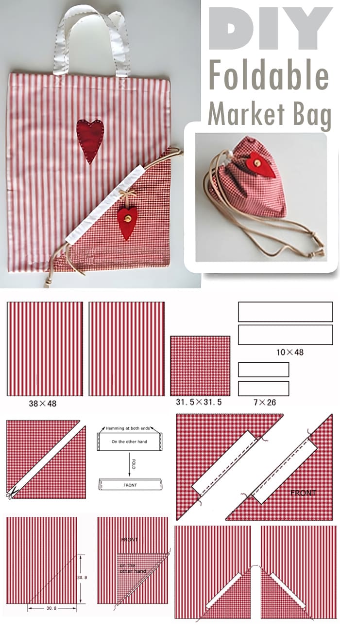 DIY Foldable Shopping Bag 'Strawberry'