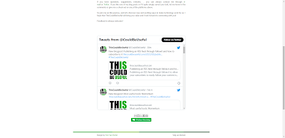 Twitter feed embedded in a Blogger page