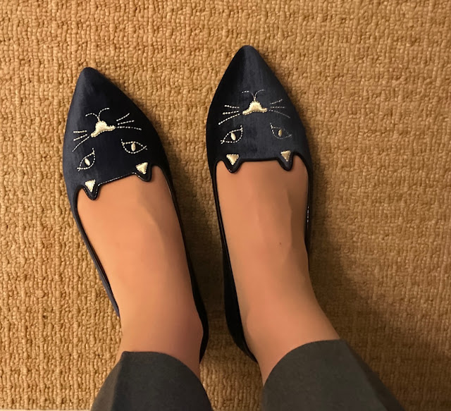 My Midlife Fashion, Charlotte olympia mid century kitty slippers