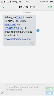 Sekarang Ada SMS Notifikasi Dari Kantor Pos