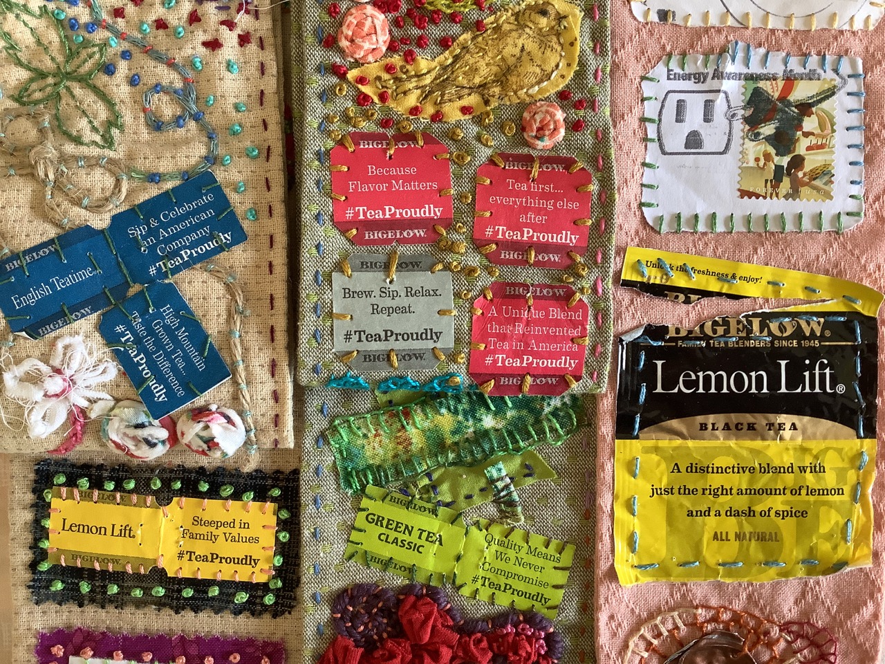 Fiber Antics by Veronica: 100 Days of Slow Stitching with found objects—a  recap