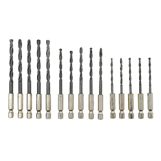 Ideal for DIY HSS Drill Bit Hex Shank Twist Wood Plastic Metal Set 15pcs 3/4/5mm 1/4 Inch home and general building/engineering using Hown - store