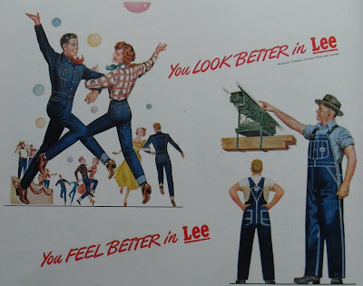Fifties Fashion  Girls on 1940s And  50s Lee Dungarees And Workwear Ads Cast Their Illustrator S