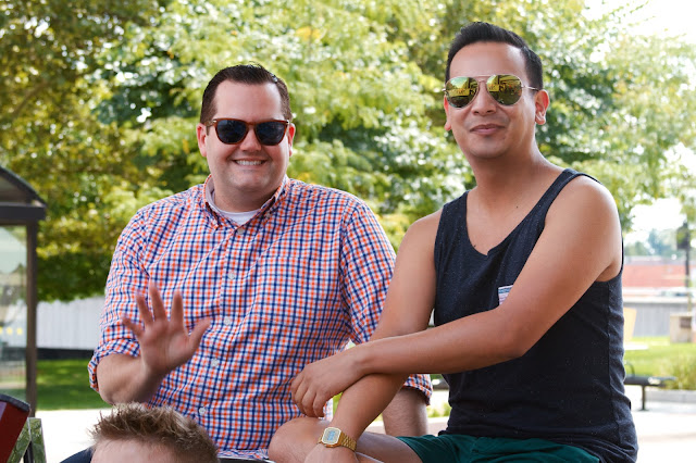 Grand Marshall Ross Matthews (left). Michigan Pride March to the Capitol 2013, Lansing. by Tammy Sue Allen.