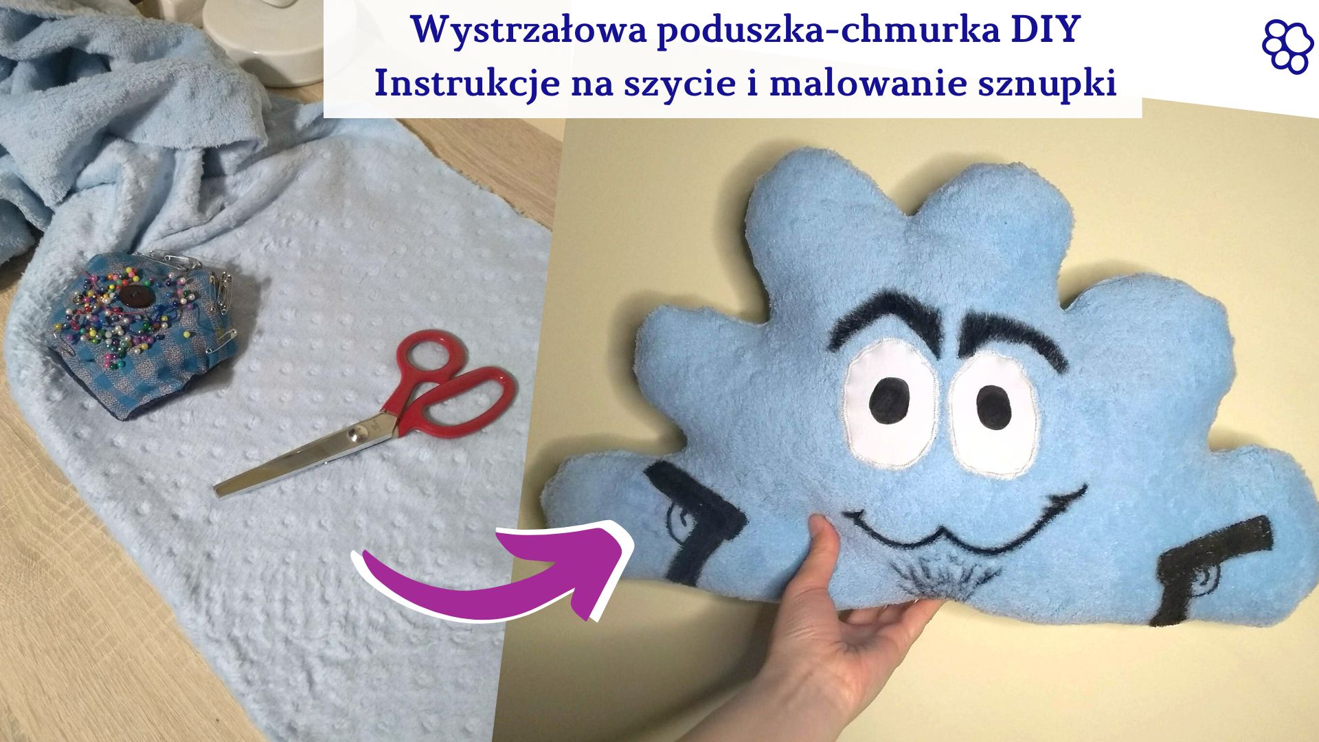 Jak uszyć poduszkę-chmurkę DIY przytulankę - blog Adzik-tworzy.pl