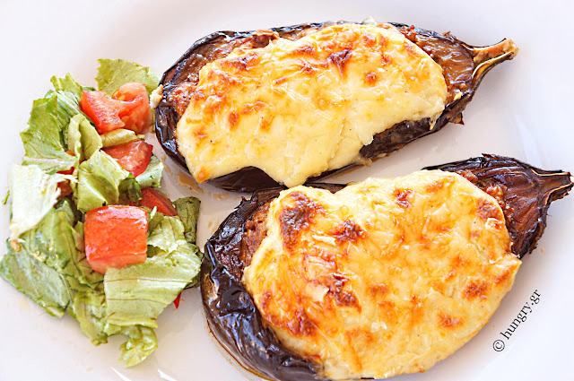 Melitzanes Papoutsakia-Stuffed Eggplant