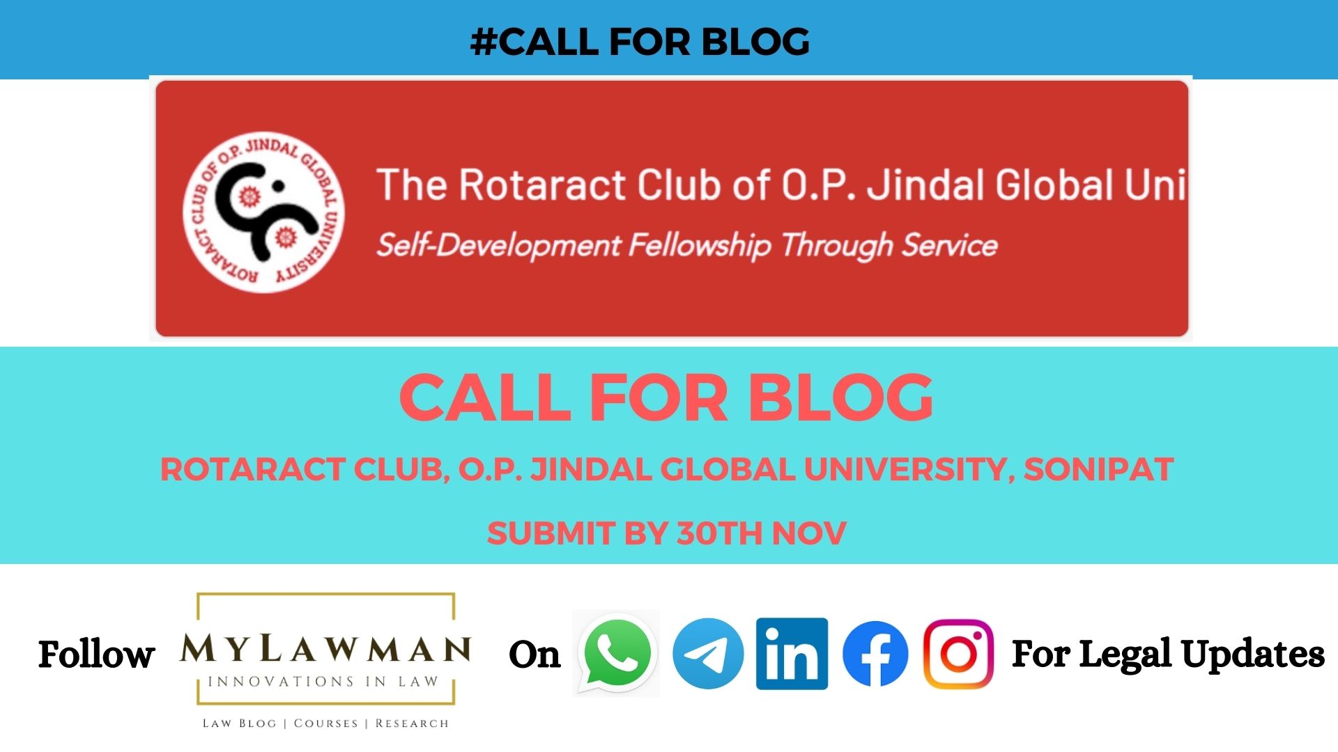Call for Blog OP Jindal Law, Legal