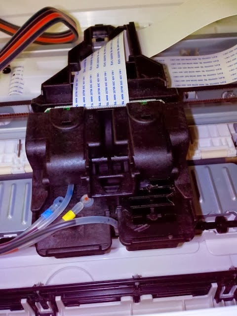 cartridges hoses connected to the ink system