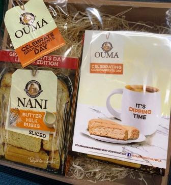 2 limited edition Ouma Rusks boxes with celebrate Grandparents Day sticker