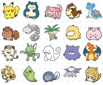 Pokémon Smile artwork Pikachu Snorlax Slowpoke Pidgey Lapras Vulpix Onix Exeggutor Psyduck Jigglypuff Mewoth Scyther Dewgong Gengar Charizard Electabuzz Metapod Poliwag Aerodactyl Sandshrew