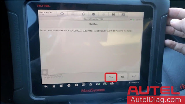 Autel Maxisys Elite ESP / ABS Module Coding On  Benz GLK350 06