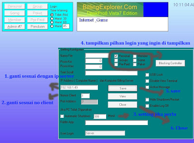 menghubungkan client ke sever pada billing