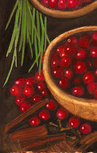 Cherries in burl bowl(watercolor)