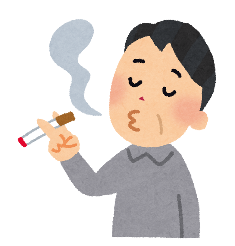 無料イラスト かわいいフリー素材集 煙草を吸っている人のイラスト