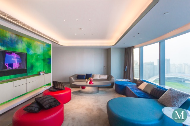 living area of the Fantastic Suite at W Hotel Suzhou China